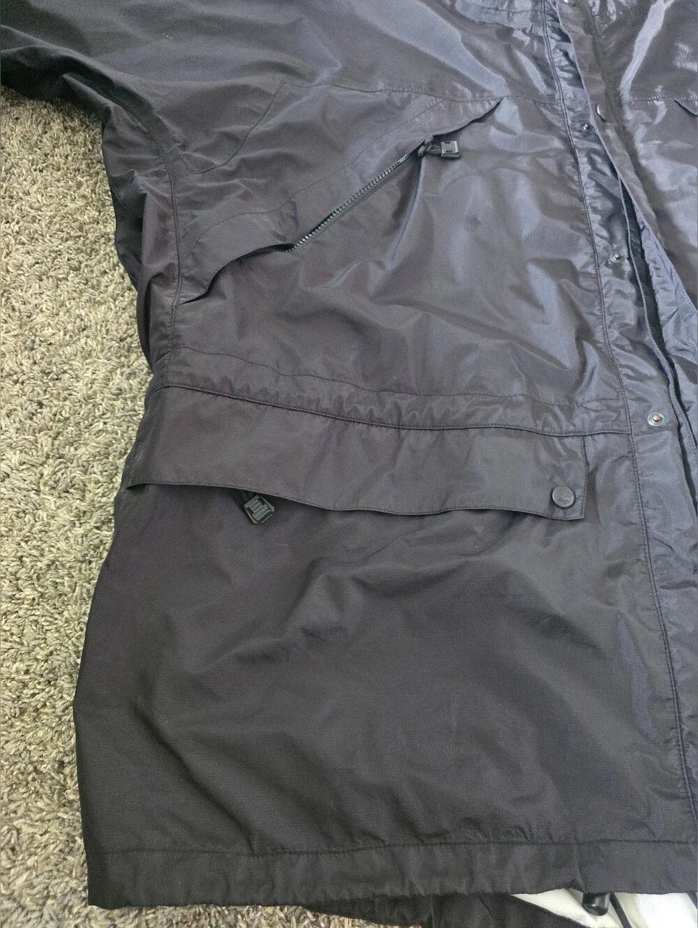 Vintage 1990s Timberland Performance Hooded Rain Jacket - Black Shell Mens size